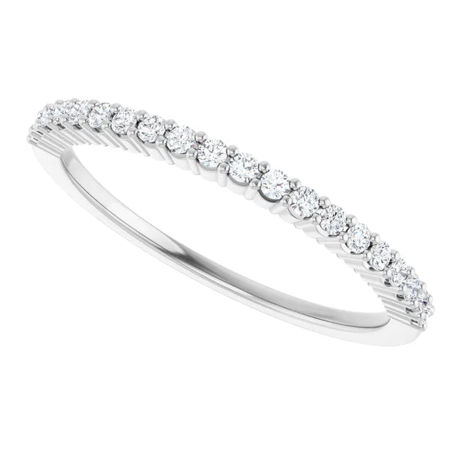 Side picture for 1/5 CTW 1.3 MM Jordan’s Classic Shared-Prong Diamond Wedding Band Set in white gold