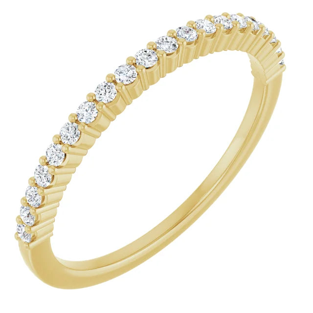 Sideway Picture for 1.3 mm Half Eternity Stackable Diamond Ring