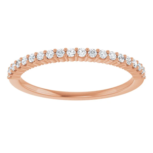 Rose Gold 1.3 mm Half Eternity Stackable Diamond Ring