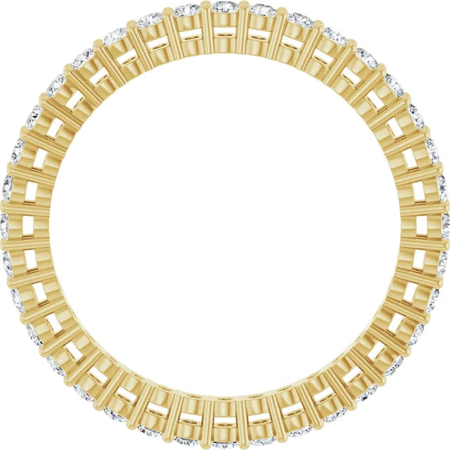 Full Picture for 1.7 MM Double Gallery Full Eternity Diamond wedding band for women Set in Yellow Gold