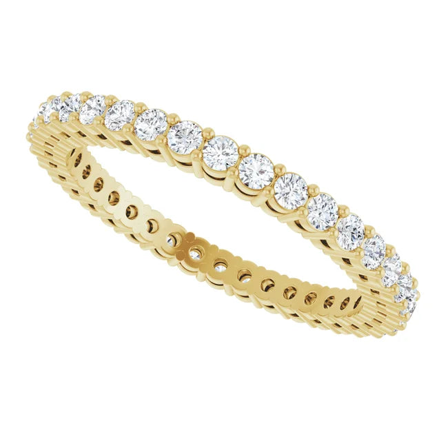 Side view for 1.7 MM Double Gallery Full Eternity Diamond wedding band for women Set in white gold