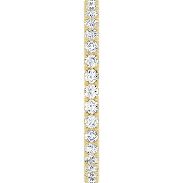 Picture for the shank of 1.7 MM Double Gallery Full Eternity Diamond wedding band for women Set in Yellow Gold