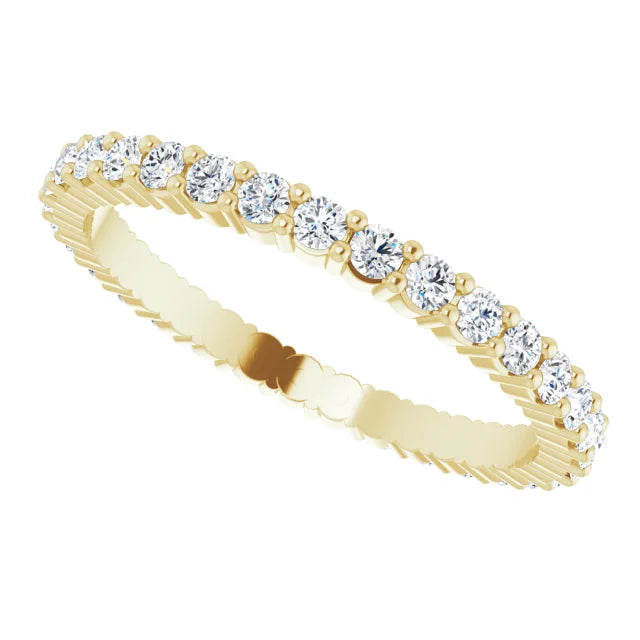 Sideway Picture for 1.7 MM Shared Prongs Diamond Wedding Band for women