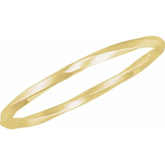 side view for 14K Yellow Twisted 7 1/2" Bangle Bracelet