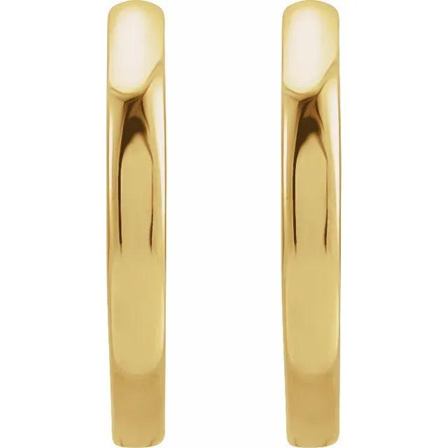 15 mm Hinged Hoop Earrings in yellow gold