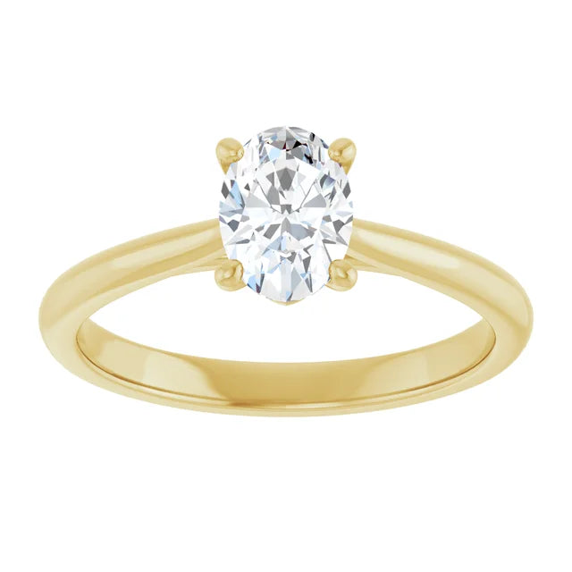 1 CT Oval Solitaire Diamond Engagement Ring