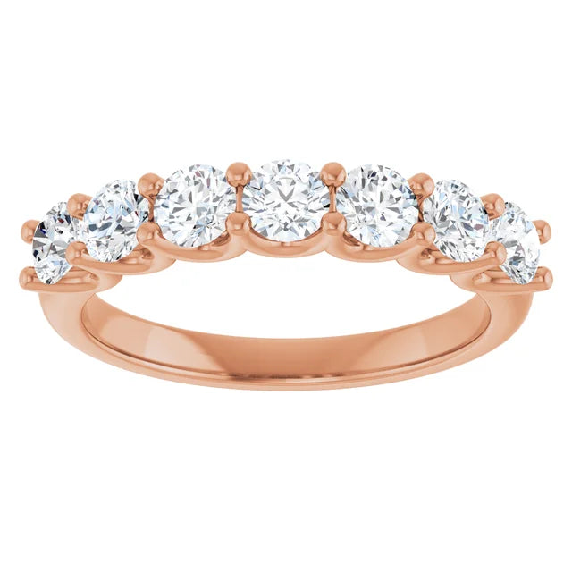 Rose gold 1 CTW 7 Stone Diamond wedding band