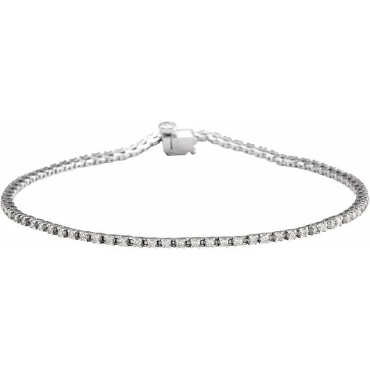 1CTW Diamond Tennis Bracelet Set in white gold or platinum