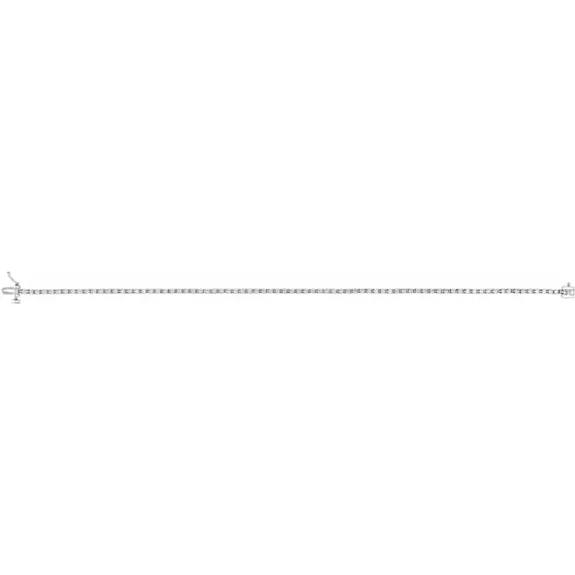 1CTW Diamond Tennis Bracelet set in white gold showing full length
