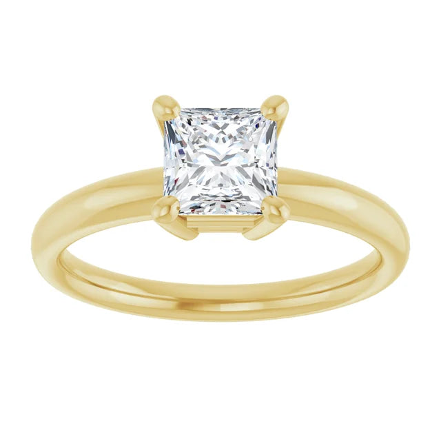 1 CT Princes Cut (Square Cut) Solitaire Diamond Engagement Ring
