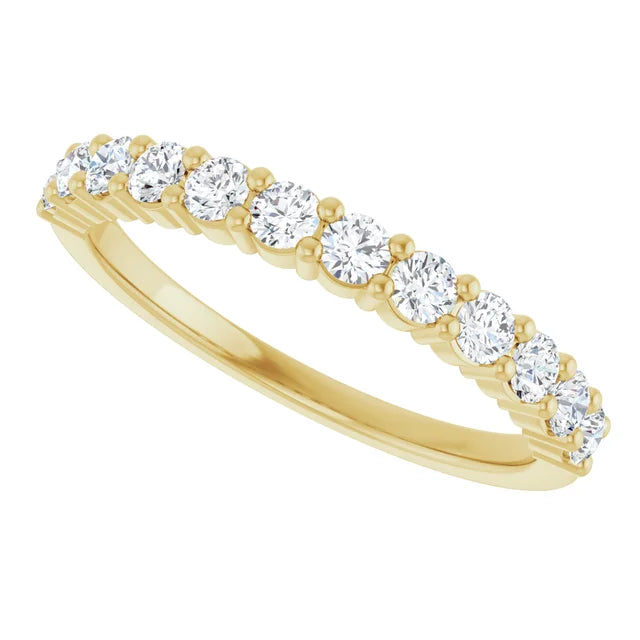 Yellow Gold 1/2 CTW Shared-Prong Diamond Half Eternity Ring