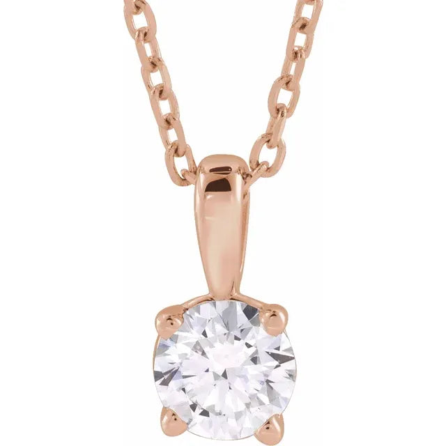 Rose Gold 1/2 CT Diamond Solitaire Pendant