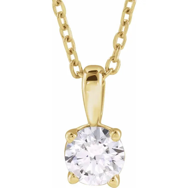 Yellow Gold 1/2 CT Diamond Solitaire Pendant
