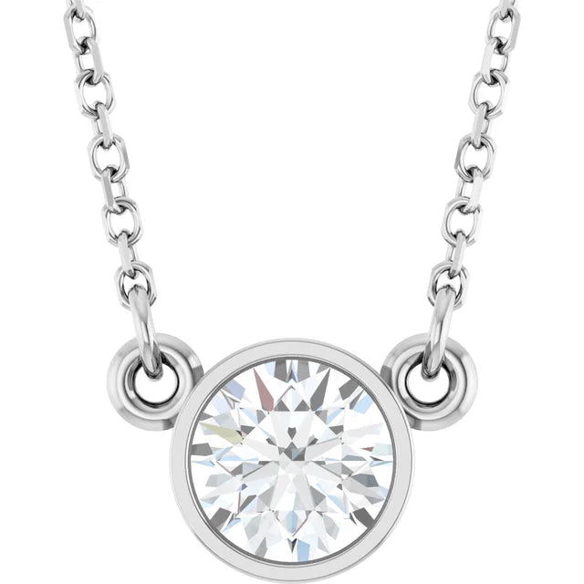 1/2 CT Solitaire Diamond Necklace in white gold