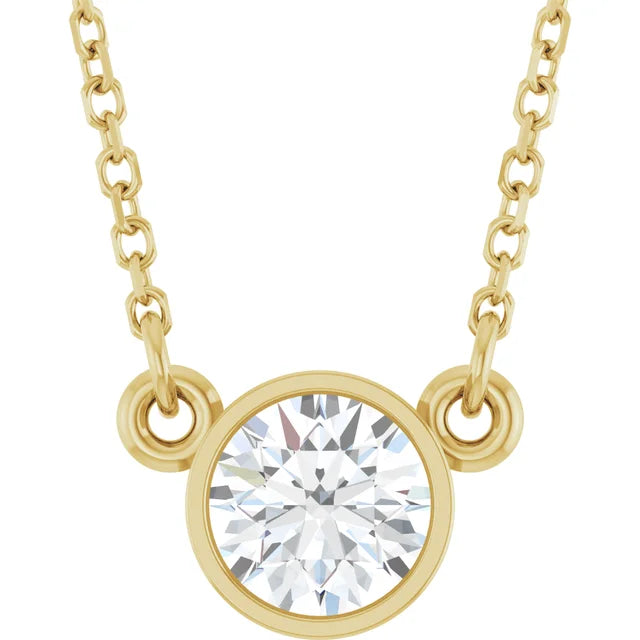 1/2 CT Solitaire Diamond Necklace in Yellow Gold