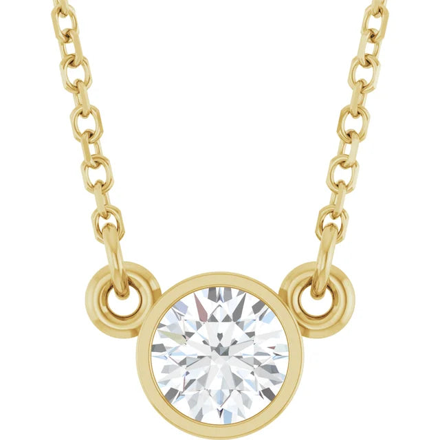 1/3 CT Solitaire Diamond Necklace in Yellow Gold