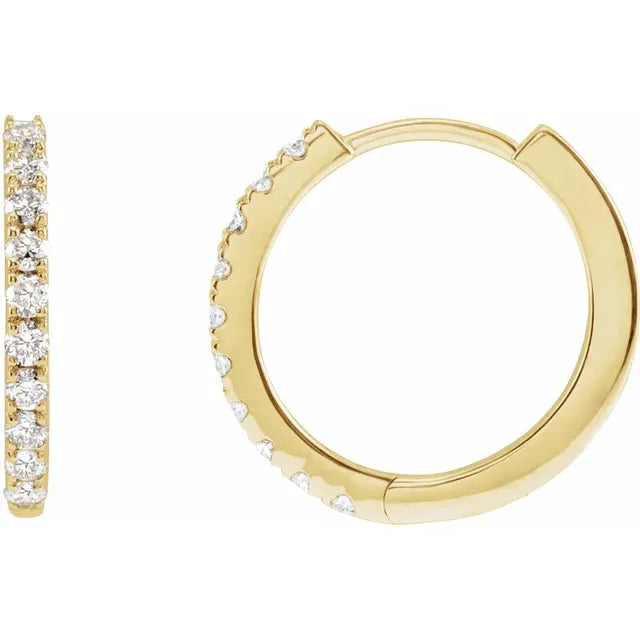 1/4 CTW Lab-Grown Diamond 14 mm Hoop Earrings
