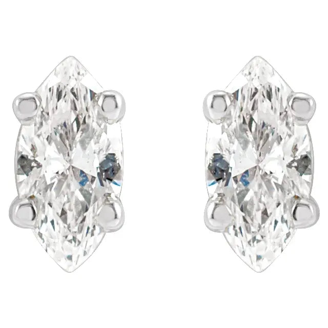 white gold Classic Marquise Diamond Stud Earrings