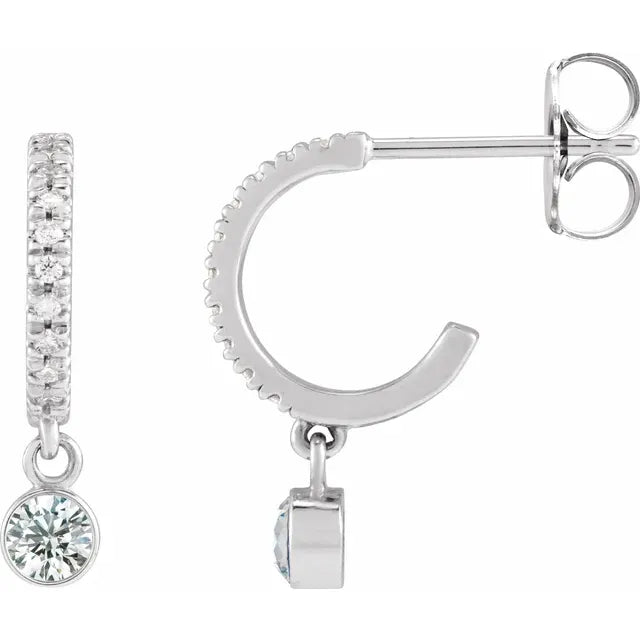 1/4 CTW Natural Diamond French-Set Hoop Earrings