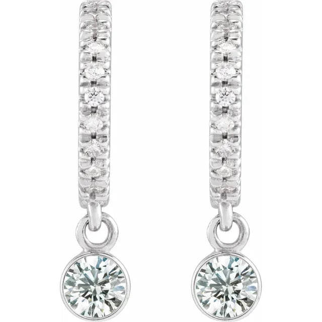 White Gold 1/4 CTW Natural Diamond French-Set Hoop Earrings