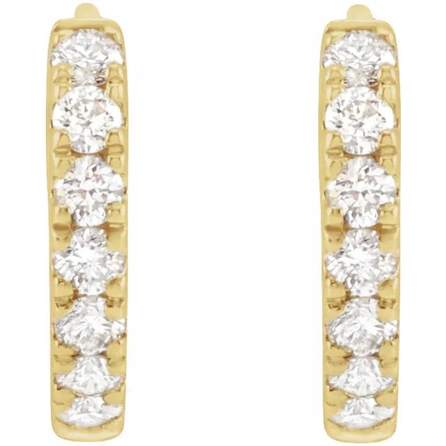 14k Yellow 1/5 CTW Lab-Grown Diamond 10 mm Hoop Earrings