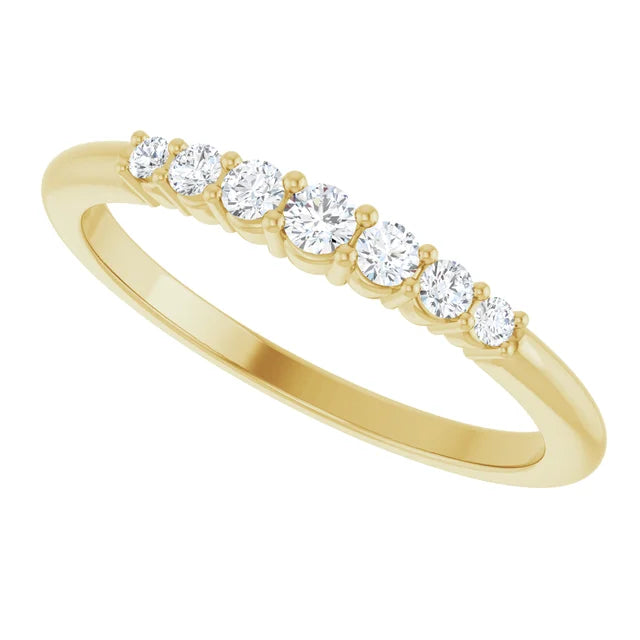 Sideway Picture for Yellow gold 1/6 CTW Natural Diamond Stackable Ring