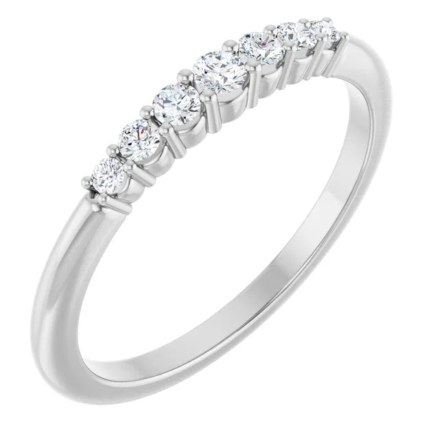 White Gold or platinum 1/6 CTW Natural Diamond Stackable Ring