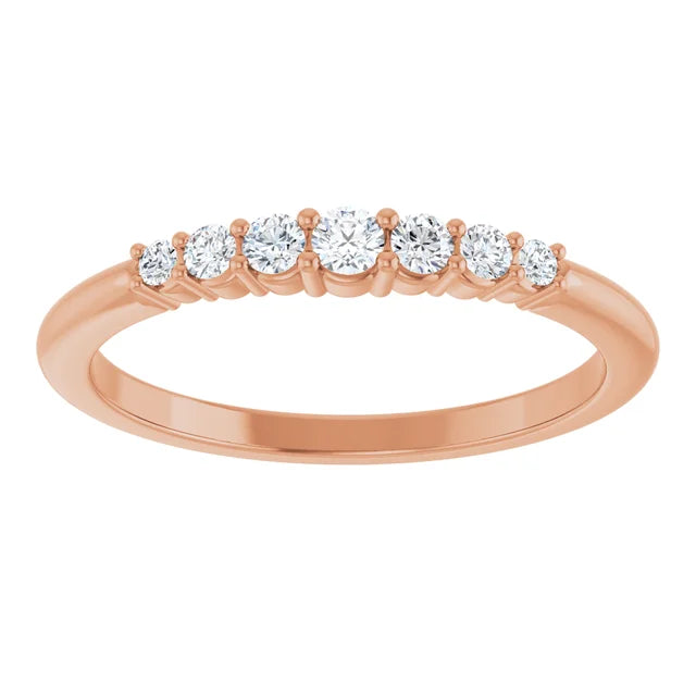 Rose Gold 1/6 CTW Natural Diamond Stackable Ring