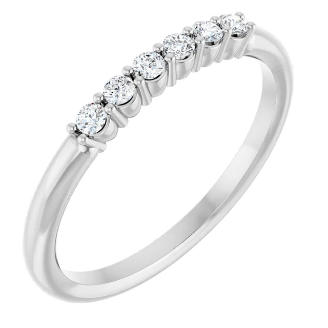 Sideway picture for 1/8 CTW Diamond Stackable Ring in white gold