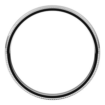 Full Picture for 2.5 Half Round Milgrain Wedding Band in white gold or platinum