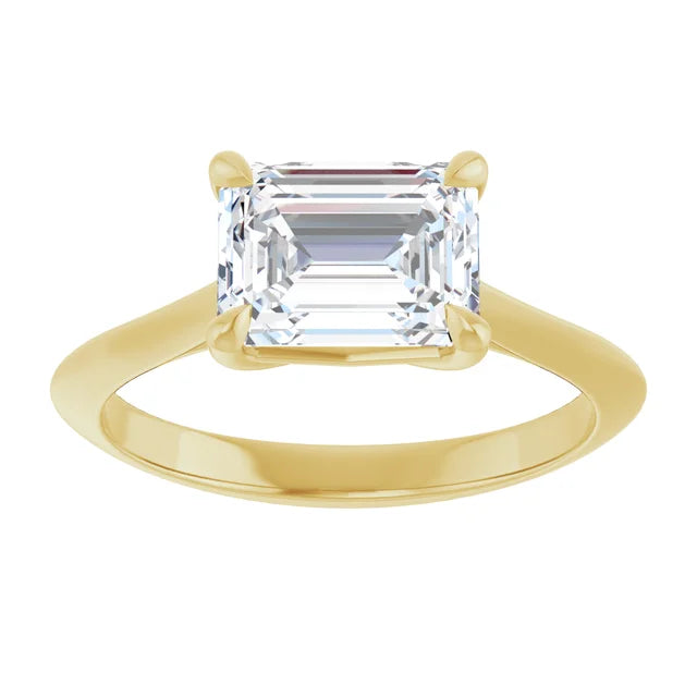2 CT East-West Emerald Cut Diamond Solitaire Engagement Ring for Women