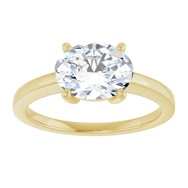 2 CT East West Oval Diamond Engagement Ring