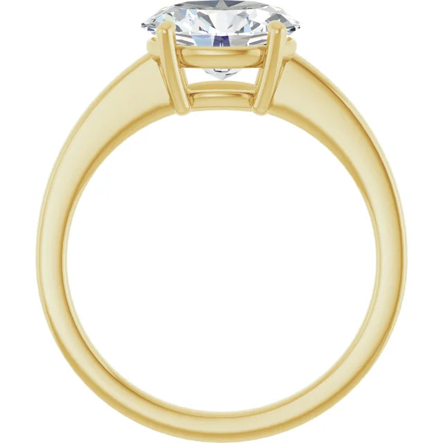 2 CT East West Oval Diamond Engagement Ring Set in Yellow gold showing under gallery