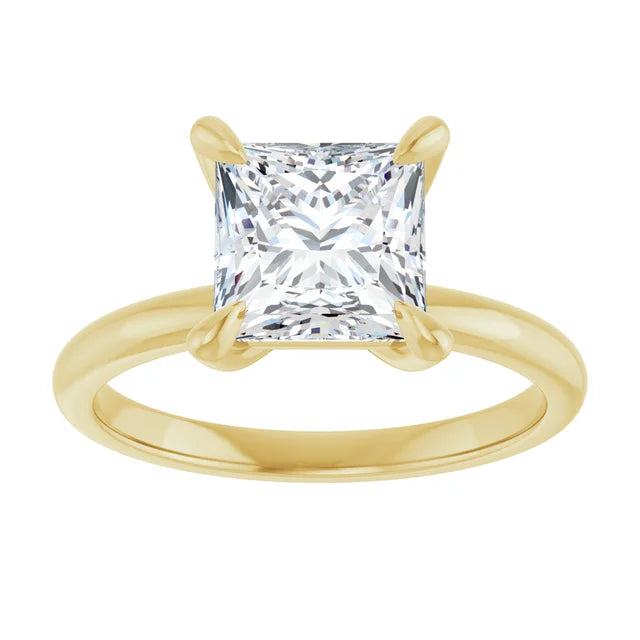 2 CT Claw Prong Princess Cut Solitaire Engagement Ring