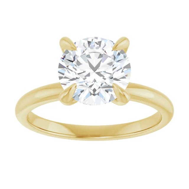 2 CT Round diamond solitaire engagement ring with claw prongs