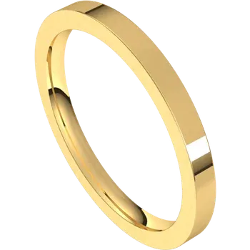 2MM Comfort Fit Flat Wedding Band Sideway picture