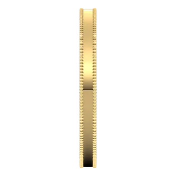Shank Picture for 2MM Comfort Fit Milgrain Vintage Flat Wedding Band made in Yellow Gold