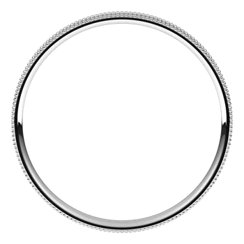 Full picture for 2MM Comfort Fit Milgrain Vintage Flat Wedding Band Set in white gold or platinum