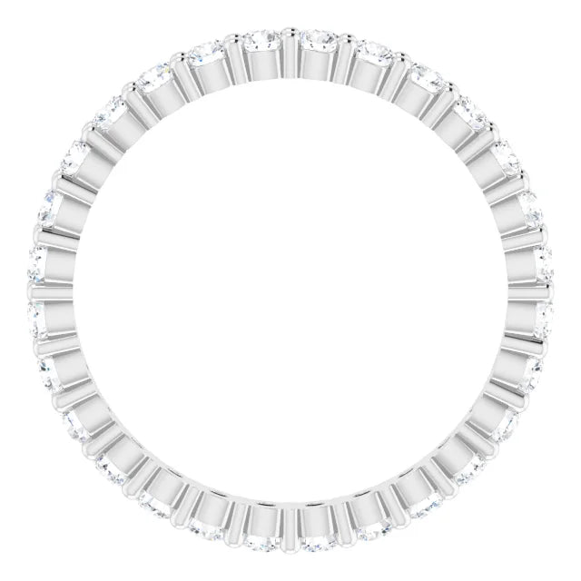 Zoomed out picture for 2MM Full Eternity Diamond Wedding Band for women Set in white gold or platinum