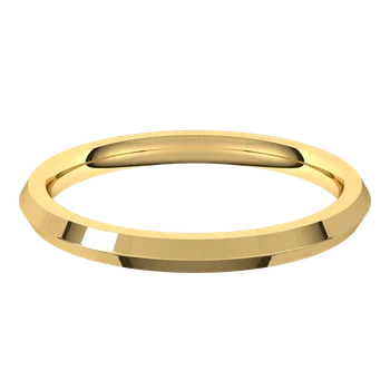 2MM comfort Fit Knife Edge Wedding Band made in Yellow Gold