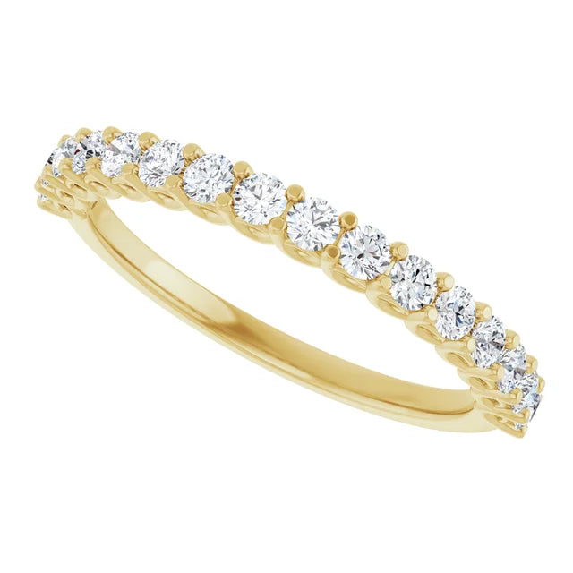 Side View for 2MM half eternity Diamond wedding Band