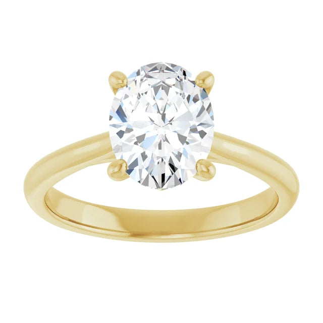 2 CT Oval Diamond Solitaire Engagement Rings for Women