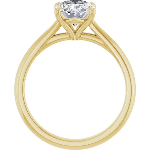 2 CT Oval Diamond Solitaire Engagement Rings for Women Set in Yellow Gold showing under gallery