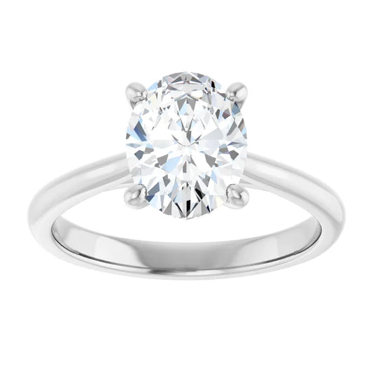 2 CT Oval Diamond Solitaire Engagement Rings for Women set in white gold or platinum