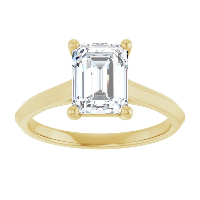 2 Ct Emerald Cut solitaire Engagement Ring for women
