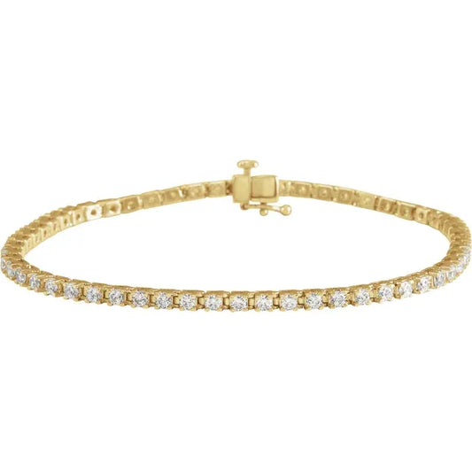 3CTW Diamond Tennis Bracelet made in yellow gold