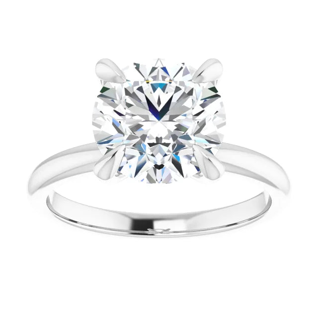 3 CT Round diamond solitaire engagement ring with claw prongs in white gold