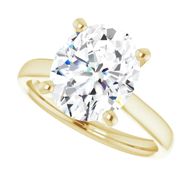 3 CT Diamond Solitaire Diamond Engagement Ring in Yellow Gold