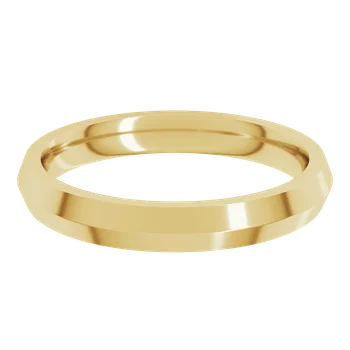 3 MM Comfort Fir Knife Edge Wedding Band in Yellow Gold