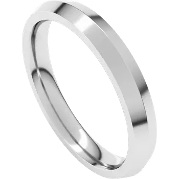 Sideway Picture for 3 MM Comfort Fir Knife Edge Wedding Band in white gold or platinum